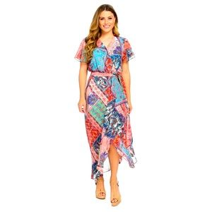 One World  Chiffon Midi  Dress